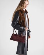 Prada Bonnie medium suede handbag - Image 5